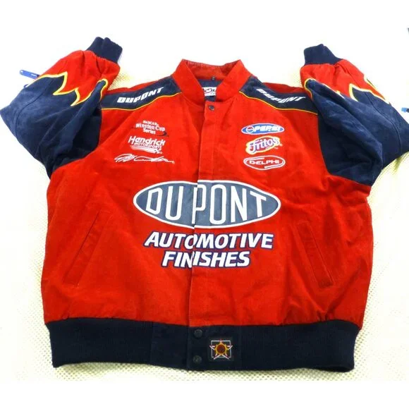 Chase Authentics NASCAR Hendrick Motorsports DuPont Flame Leather Jacket 2XL - Picture 1 of 16